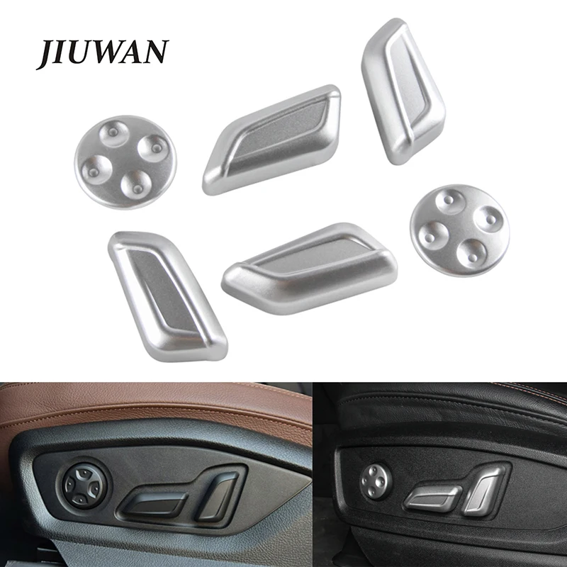 

6pcs/Set Car Inner Seat Adjustment Button Switch Cover Trim for Audi Q5 2018 Auto Button Decoration Strim Sticker Car Interior
