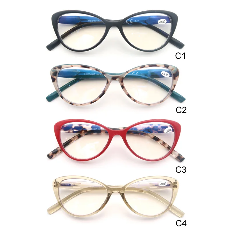 

Multifocal Reading Glasses Women Anti Blue Ray Eyeglasses Readers Spring Hinge with Blue Light Blocking Lens Frame Protect Eyes