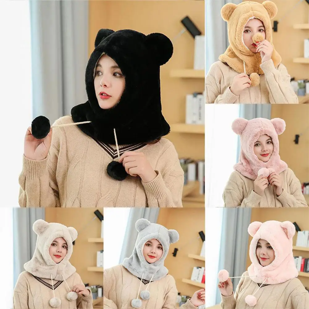 MeterMall зимняя женская утолщенная плюшевая шапка защита ушей мультфильм сплошной