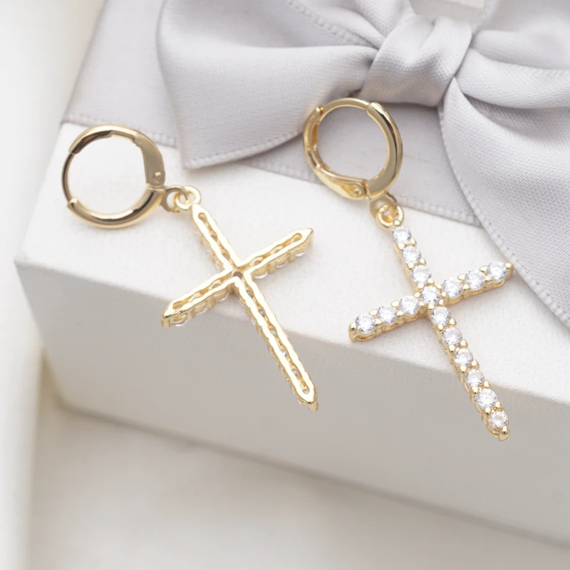 Женские длинные серьги с фианитами золотистые подвески подарочные украшения для