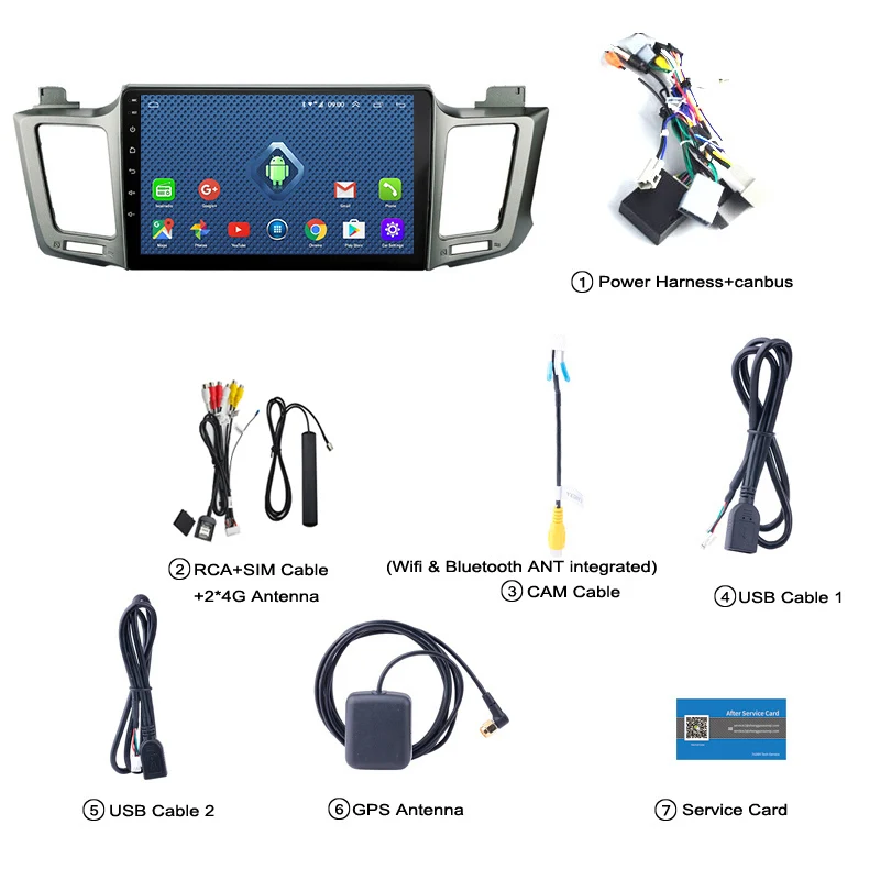 4G Lte 10 1 дюймов Android 9 Автомобильный DVD Радио мультимедийная система для Toyota RAV4 2013 2014