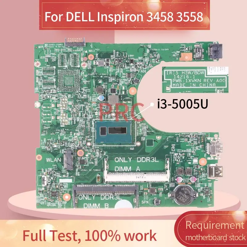 CN-0PFT7H 0PFT7H для DELL Inspiron 3458 3558 i3-5005U Материнская плата ноутбука 14216-1 SR27G DDR3 материнская плата для ноутбука