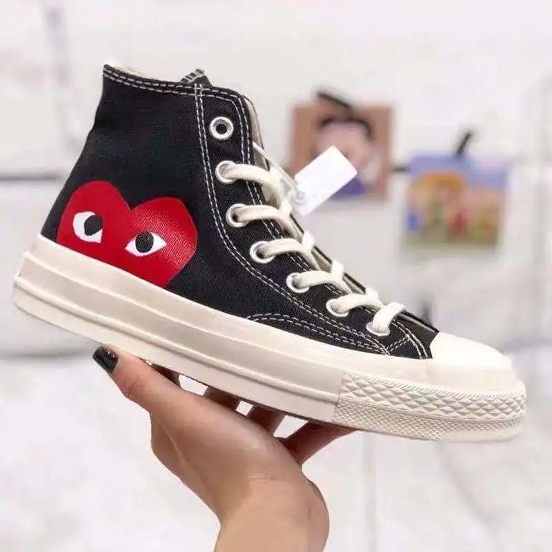 

Кеды CDG Play женские высокие, Классические парусиновые кроссовки, Повседневная модная обувь для скейтборда, занятий спортом на открытом возду...