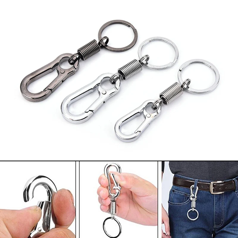 

1pc Stainless steel Gourd Buckle carabiner keychain anti-lost buckle retractable