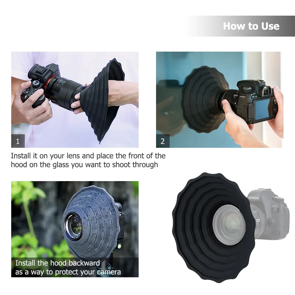 JJC ультратонкая силиконовая бленда для объектива складной Тень Canon Nikon Sony Fuji DSLR SLR