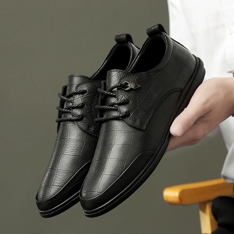 Мужская обувь свадебные туфли из натуральной кожи для мужчин черные деловые