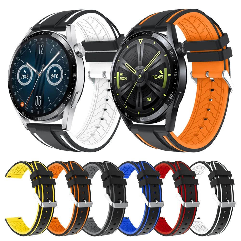 Ремешок силиконовый для HUAWEI WATCH GT 3 46 мм 42 мм/GT3 2 Pro резиновый спортивный браслет