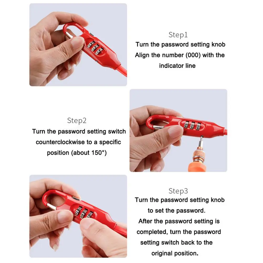 

Bicycle Lock With Combination Cable Lock For Mountain Road Bike Helmet Lightweight Multifunction Luggage Cycle Bike Lock