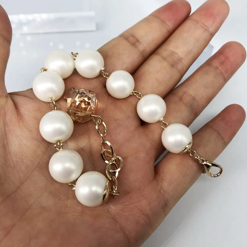 

F.J4Z 2019 Hot Baroque Simulated Pearl Beaded Bracelet Skull Head Charms Bracelets Bangles for Women Ladies Jewelry Gifts