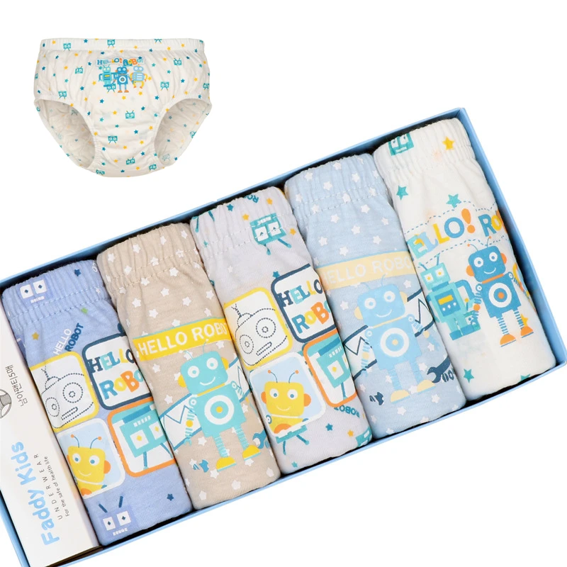 5 шт. хлопковое детское нижнее белье для мальчиков трусики из спандекса