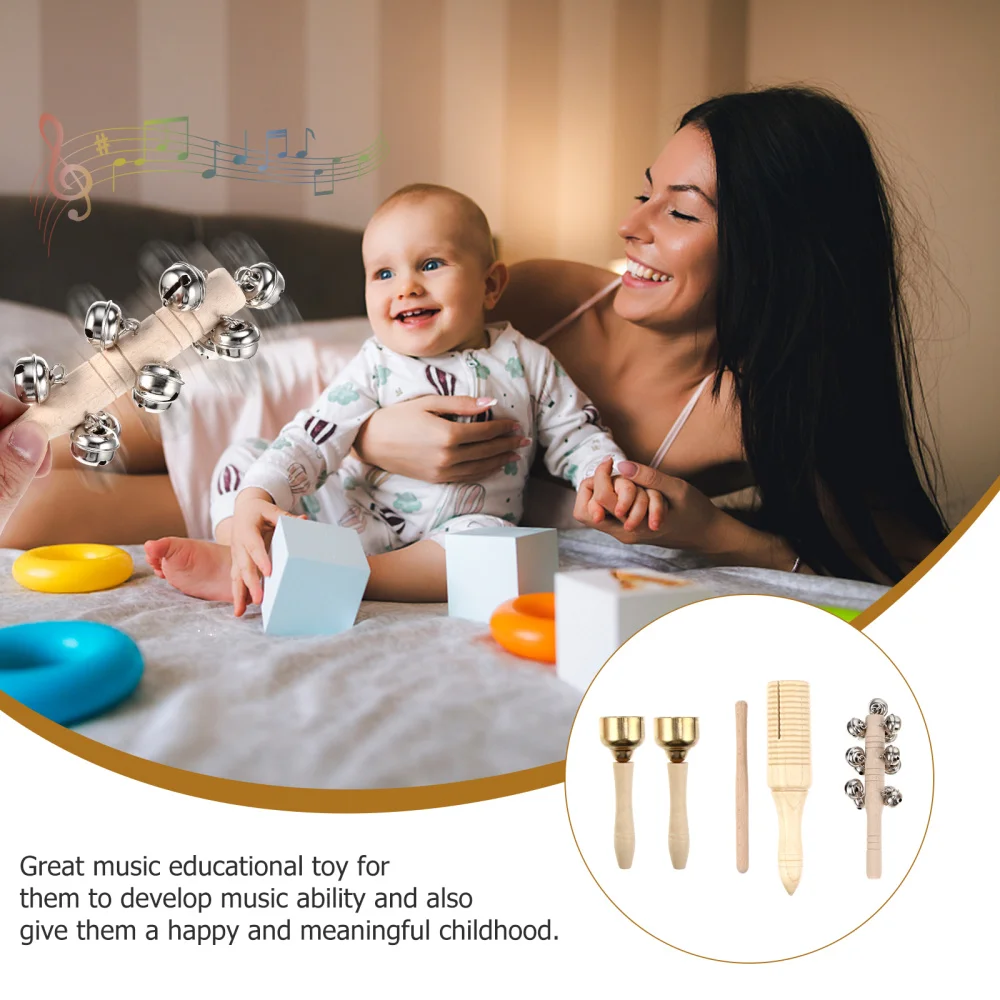 

13Pcs Kids Musical Instruments Toddlers Natural Wooden Percussion Set