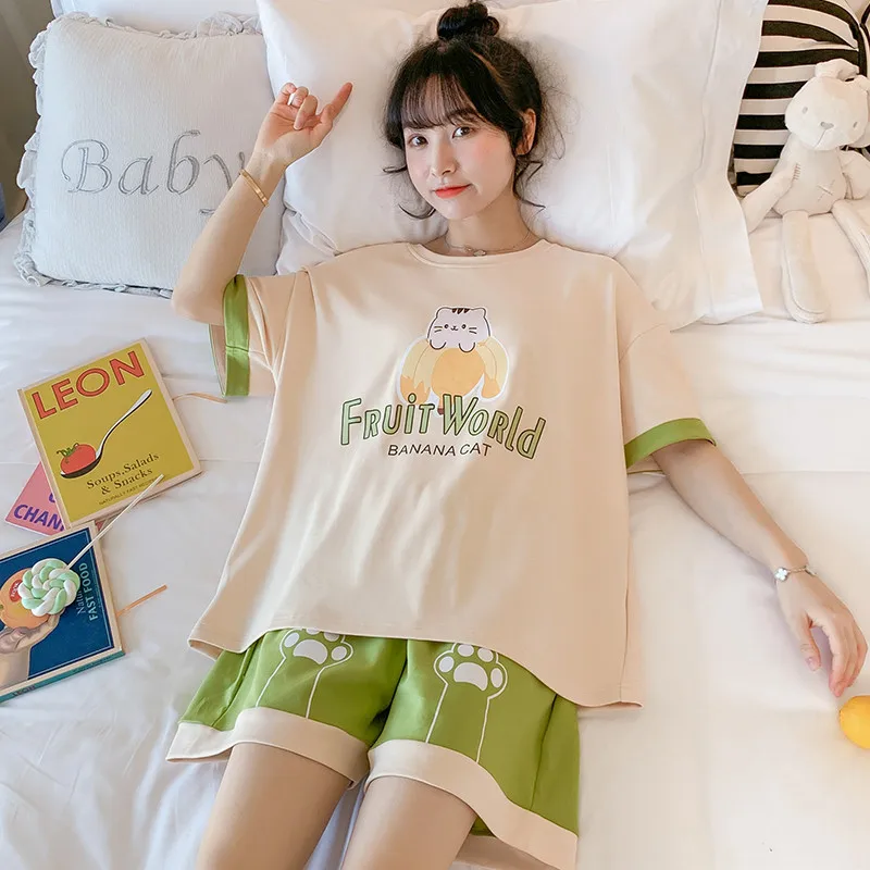 Удобная футболка пижама 2 предмета штаны с короткими рукавами 100% хлопок 2020 летняя