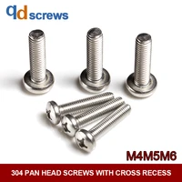 316 m4m5m6 pan head screws with cross recess cross head phillips round stainless steel screw gb818 din7985 iso 7045