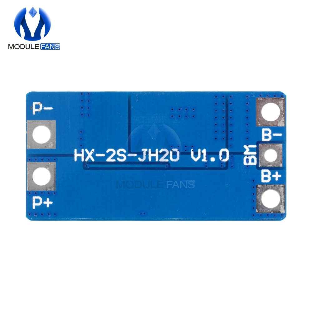 2S 10A 8,4 в 7,4 В 18650 литиевая Защитная плата BMS PCM PCB Li-Ion Lipo 2 ячейки с функцией баланса зарядное устройство защитный модуль