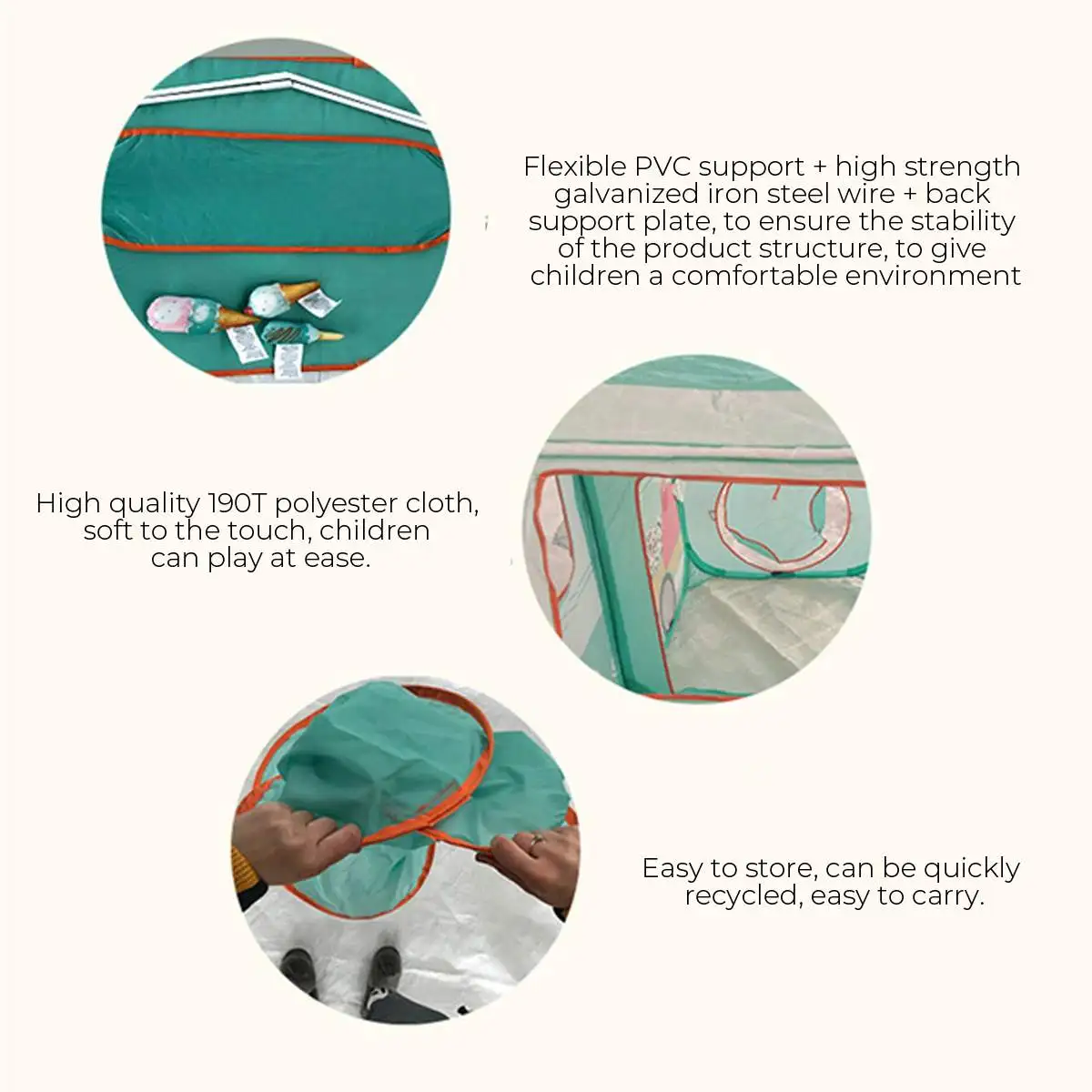 

Kids Teepee Toy Tent Household Kids Gaming Tent Playhouse Tent Indoor Removable PopUp Toy Tent for Children Gift