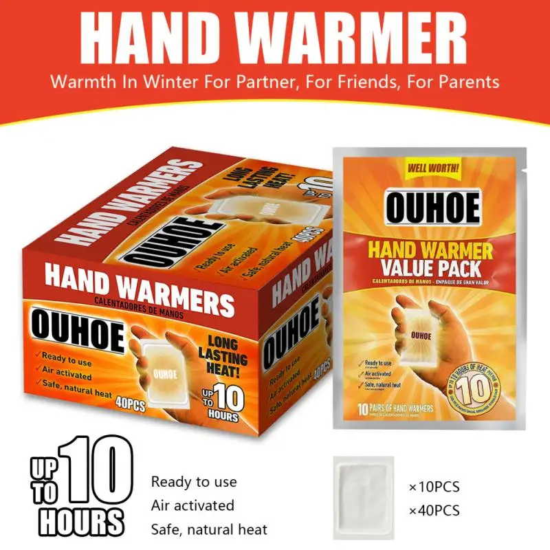 

New 10/40pcs Disposable Hand Warmer Value Pack Self-heating Cold-proof Warming Abdomen Warming Patch Warm Body Patch