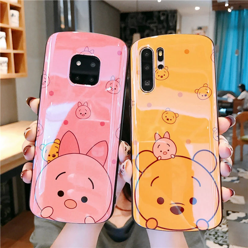 Голубой легкий чехол для huawei P30 P20 Mate20 Pro 20X мультфильм Медведь Мягкий ТПУ чехол для Honor 8X10 V20 Nova 3 3i 4 5Pro задняя крышка fundas