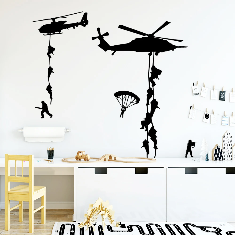 Diy спецназ морские Современные настенные художественные наклейки для детской