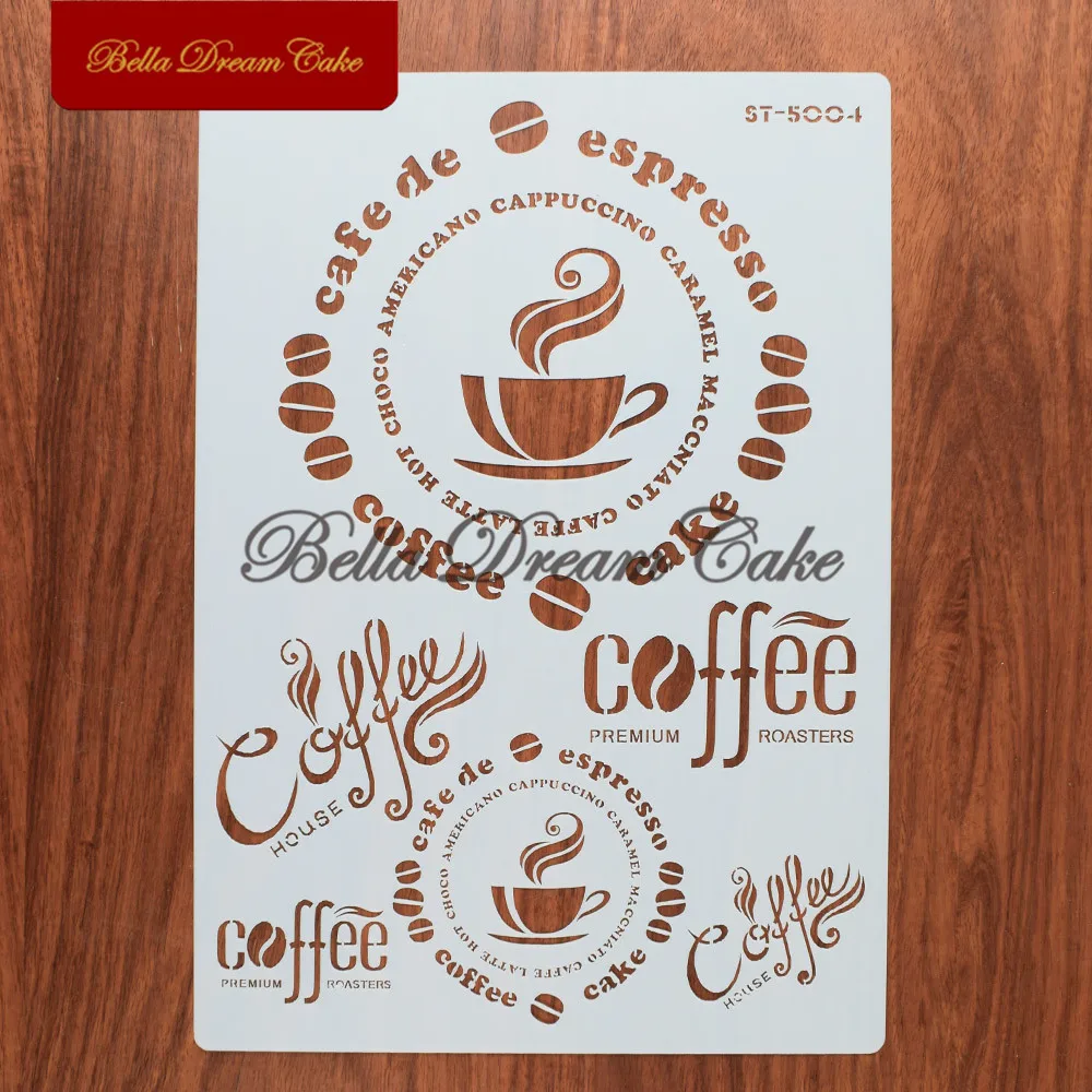 Трафарет для выпечки тортов в кофейном стиле трафареты самостоятельного