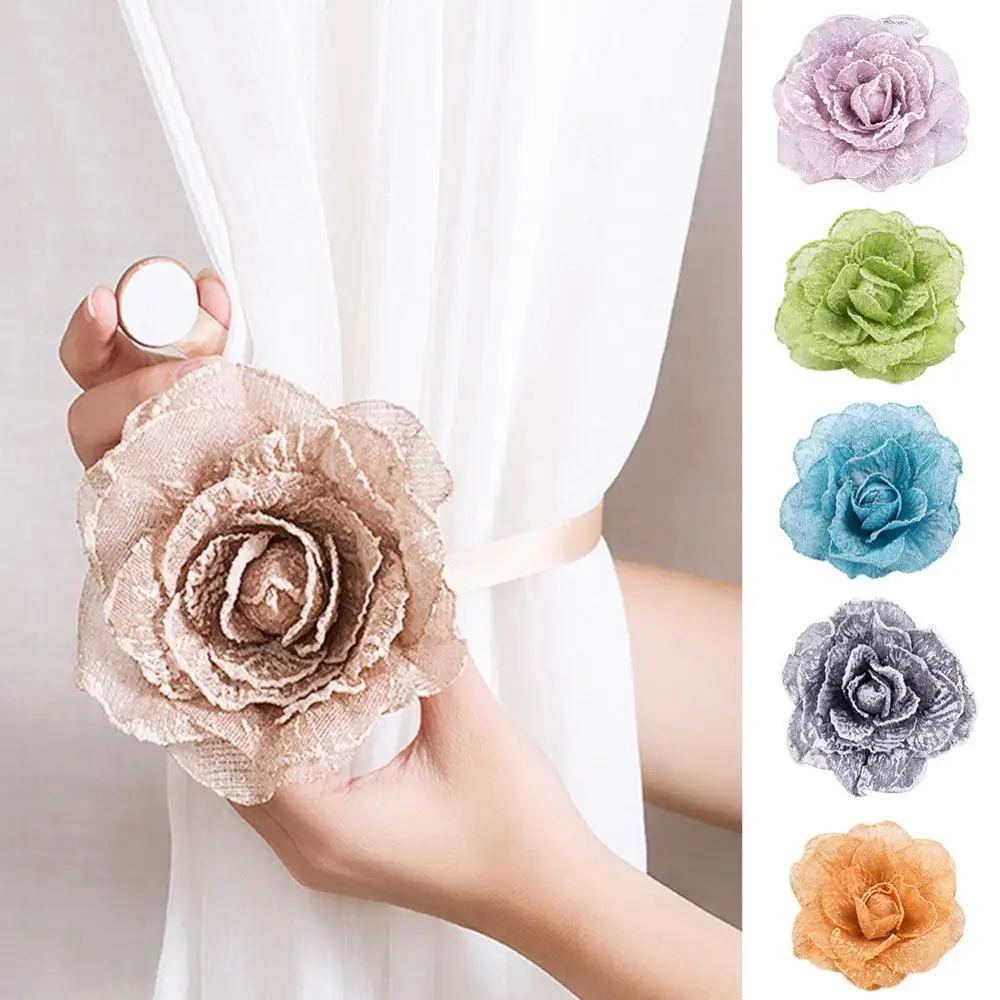 

1pcs Unique Magnetic Curtain Buckle Flower Shape Window Curtain Tieback Magnetic Buckle Drape Holdback Home Curtain Decoration