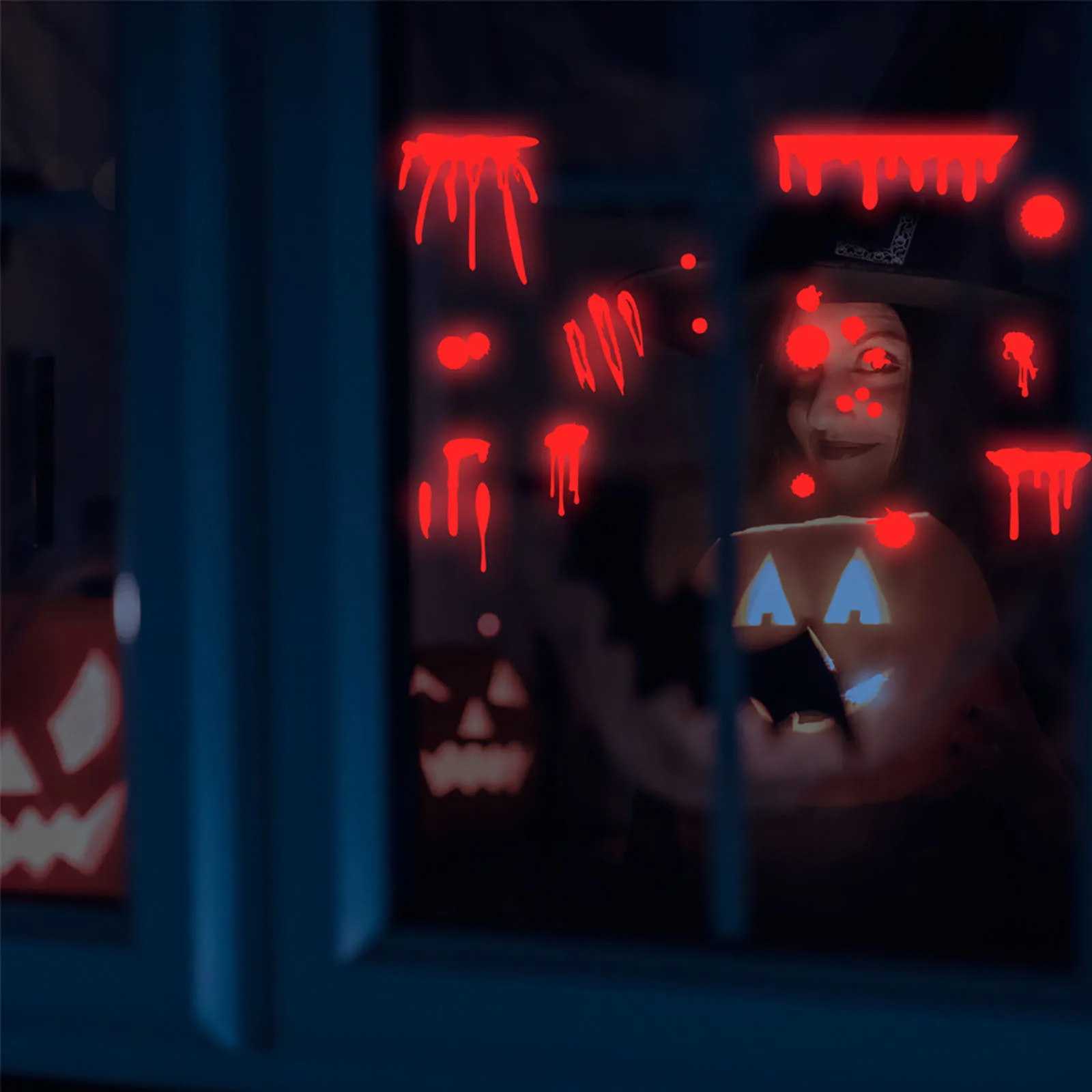 Светящаяся кровь для Хэллоуина флуоресцентные страшные наклейки на окна сделай