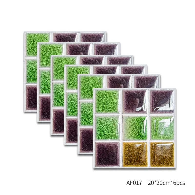6 шт. ПВХ Настенная Наклейка плитка ванная комната Водонепроницаемая мозаика