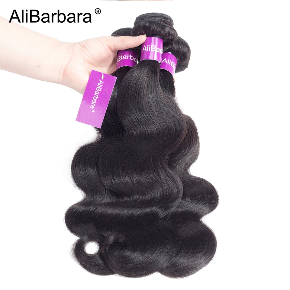 AliBarbara объемные волнистые пучки индийских человеческих волос Remy волосы для