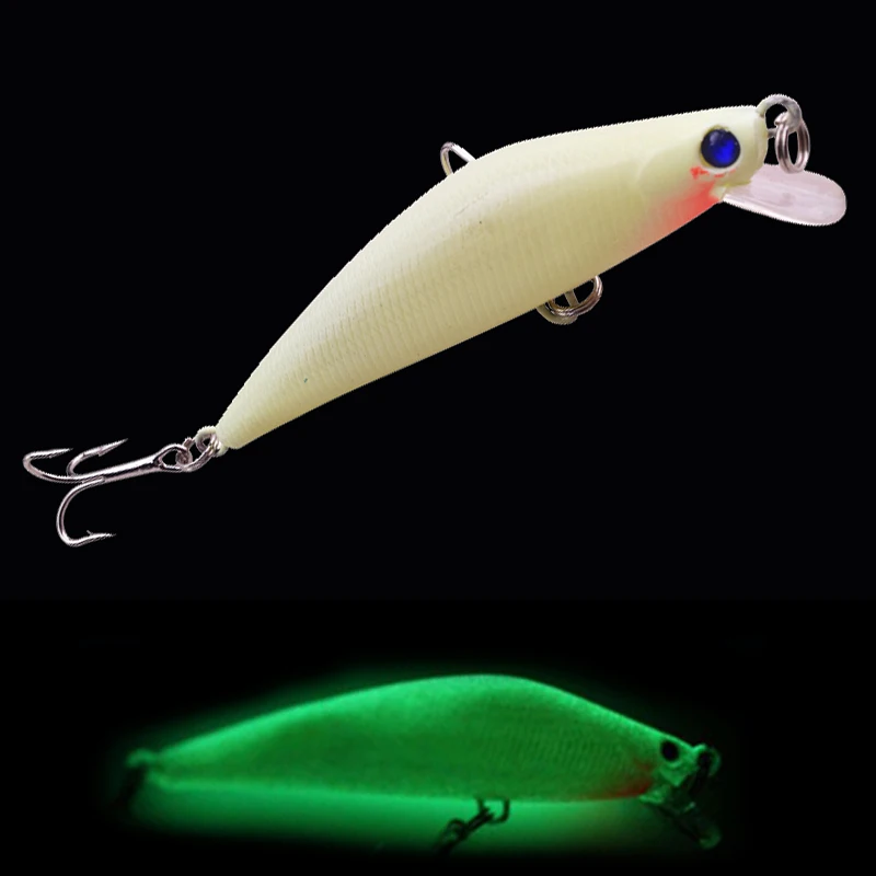

1Pcs Luminous Minnow Night fishing Lure Wobblers Artificial Hard Bait Crankbait Bass Pike Lures Fishing Tackle Ocean Beach Lake