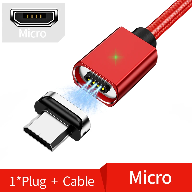 Олаф Магнитный кабель для lightning/Micro USB/type C зарядное устройство адаптер Разъем для Iphone Магнит Быстрая Зарядка Кабели для мобильных телефонов - Цвет: Red For Micro USB