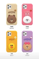 line friends silicone mobile phone case crash proof brown bear silicone all inclusive protective cover for iphone 13