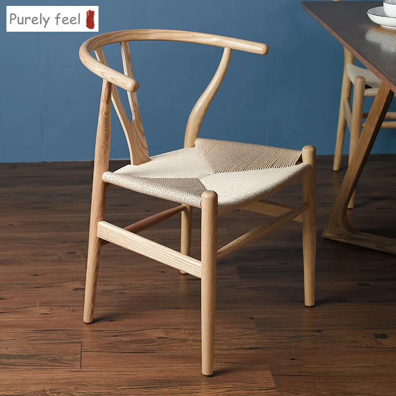 

PurelyFeel Nordic Modern ASH Solid Wood Simple Dining Chair Y Chair Backrest Chair