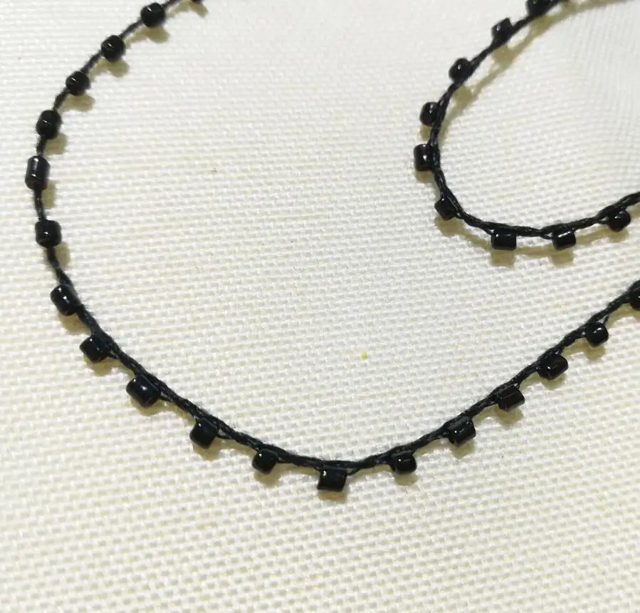 1 м кружевные Хрустальные Бусины черные бусины блестки ткань бисерная отделка