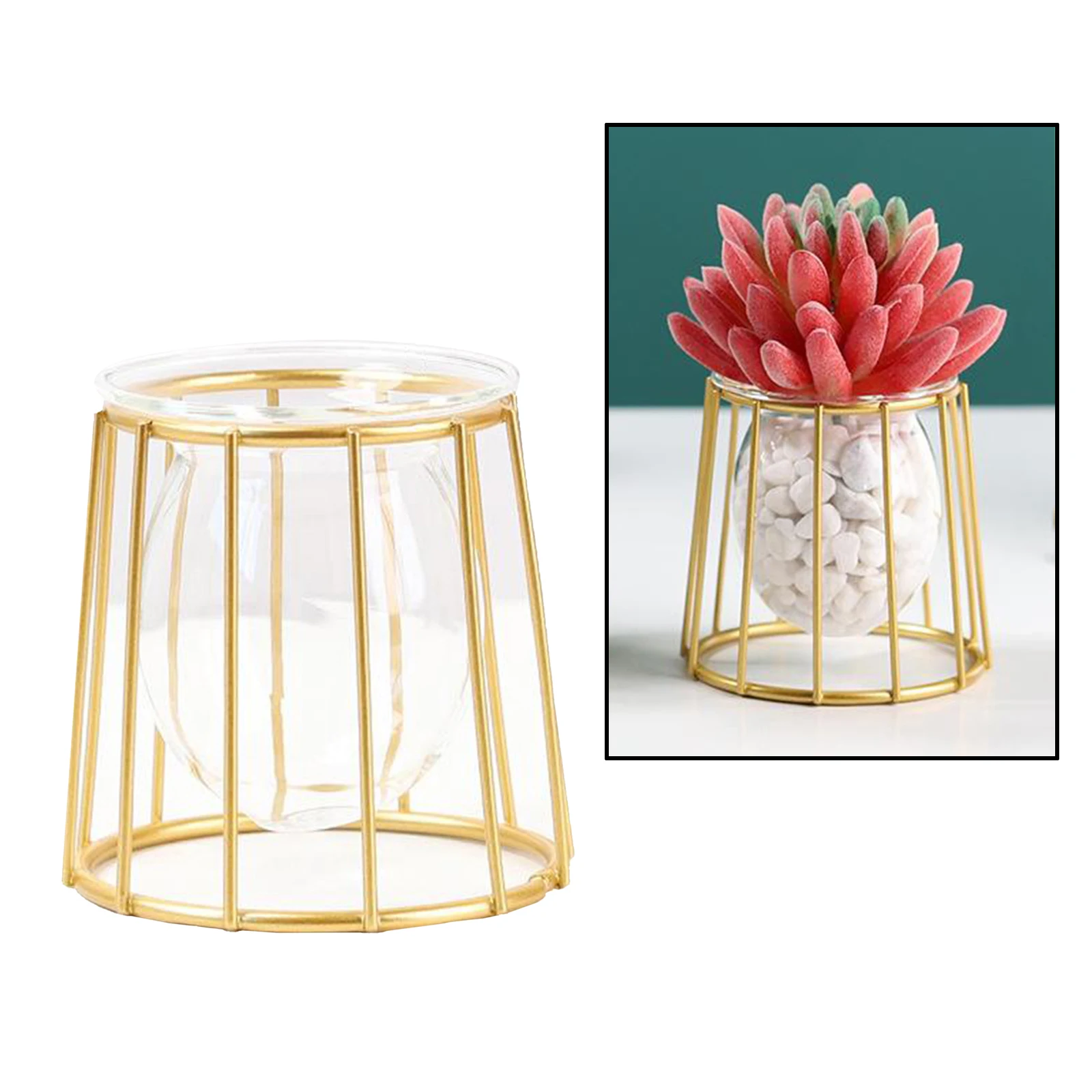 Металлическая проволока 3D геометрическая ваза для цветов Домашнее растение