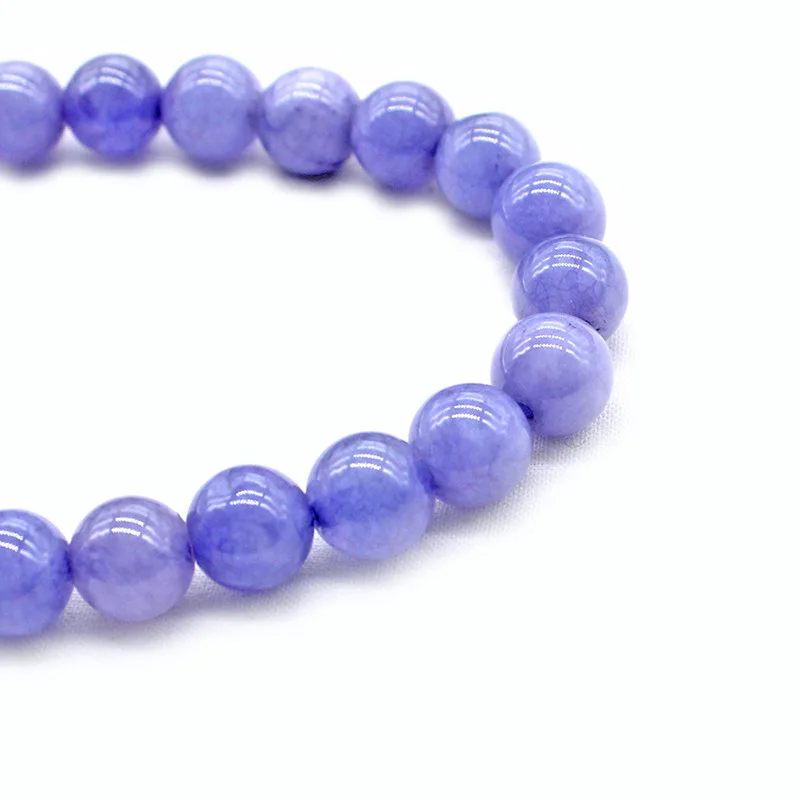 Женский браслет с бусинами из натурального камня Агата и лаванды 6/8/10 мм |