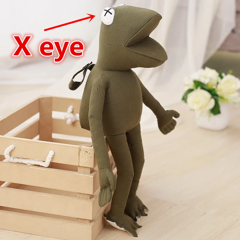 X eye 45 см ArmyGreen лягушка аниме kawaill готовая лягушка модные плюшевые игрушки Детский мультфильм день рождения для девочек Подарки - Цвет: X eye