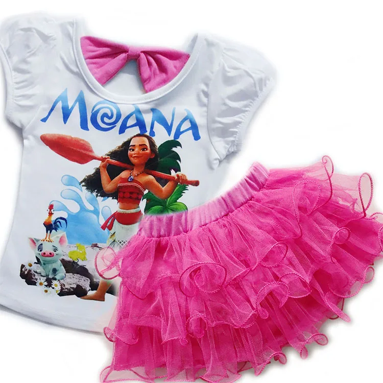 Комплекты одежды для маленьких девочек детский костюм Моана одежда дня рождения