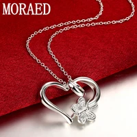 925 sterling silver heart butterfly pendant necklaces for women fashion jewelry new charm gifts