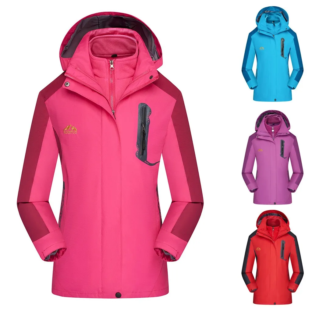

Detachable Two-piece Sport Set Breathable Coat Hoodie Women Waterproof Outdoor Women's Coat
