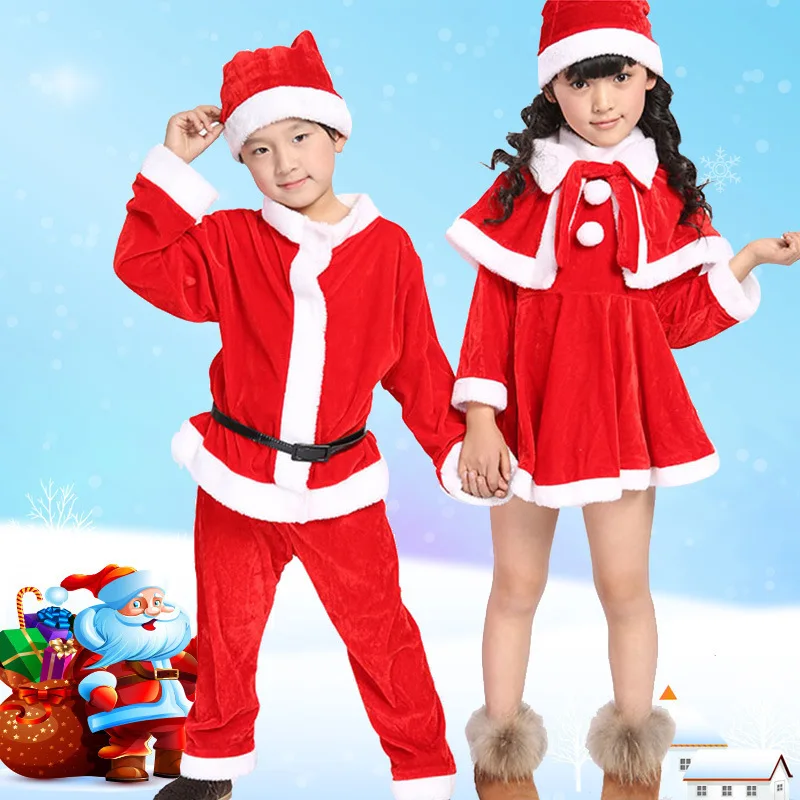 Купи Christmas Santa Claus Suit Top Quality Christmas Costume Suit Baby Boy/Girl 3PCS Kids New Year Children's Clothing Set Anime за 742 рублей в магазине AliExpress