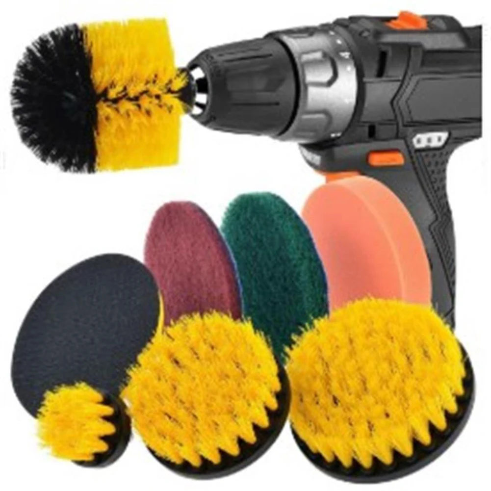 

8Pcs Household Electric Drill Brush Scouring Pad Sanding Disc for Bathroom Surface Grout Tile Tub Kitchen Auto Cleaning Tools