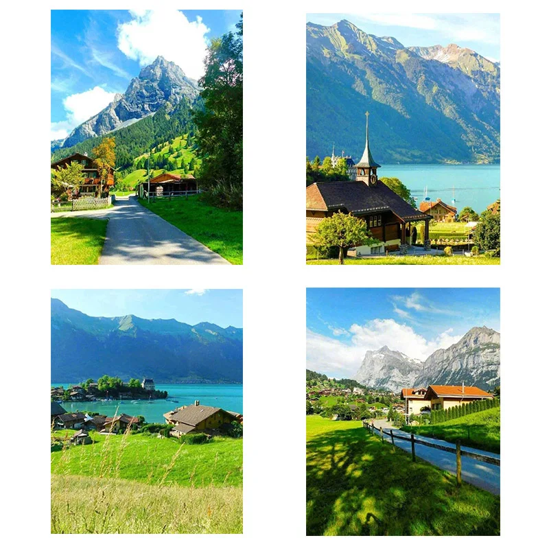 

DIY Greenland Country Square Drill Diamond Painting Colorful Handmade Cross Stitch Kits Embroidery Mosaic Home Room Wall Decor