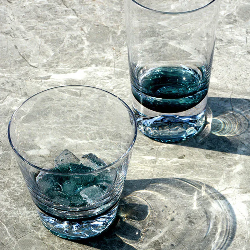 Чернила Синий Айсберг чашка Лимон Стекло напиток японский креативный снег