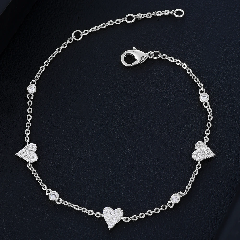 

Изысканный милый браслет blлацетт в форме сердца для женщин и девушек, Повседневная мода, свадебная цепочка, ювелирные изделия с фианитами д...