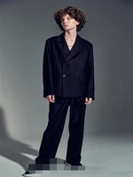 mens new business suit jacket yamamoto style minimalist loose large size dark business coat