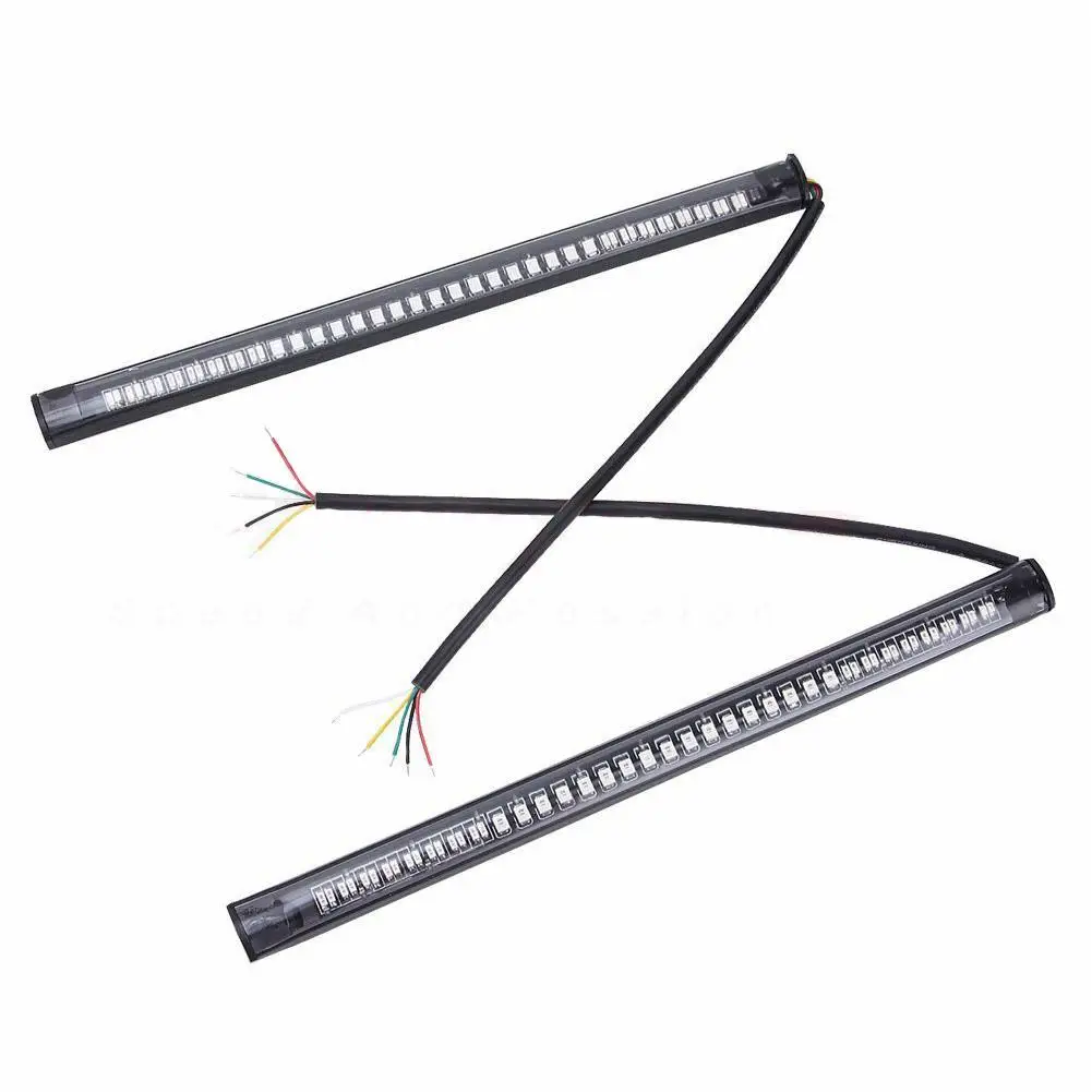 

2X Universal Motorcycle Flexible 48 LED Light Strip 8'' Steering Signal Tail Light Bar