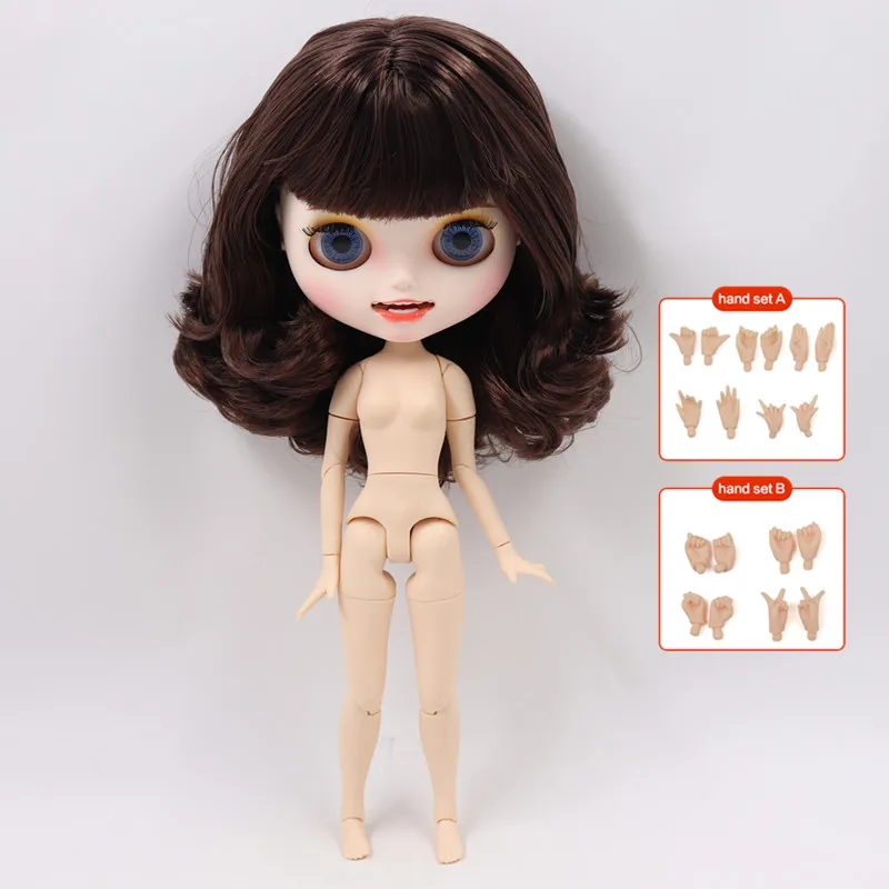 Nude doll ICY Blyth кукла на заказ с руками Набор для тела Новая Улыбка Рот матовое лицо 1/6 игрушки BJD DIY модные куклы подарок для девочки специальное предложение - Цвет: Nude doll