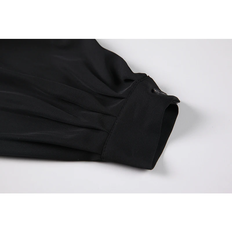 

2021 Stand Collar French Retro Blouses Women Loose Single Breasted Spliced Elegant Shirts Female 2021 Summer Long Sleeve Tops