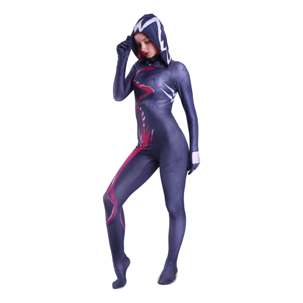 Женский костюм с 3D принтом Venom Gwen Spider супергерой Zentai комбинезон| |
