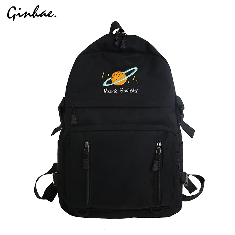 Мода унисекс Оксфорд письмо ноутбук рюкзак для женщин мультфильм планета