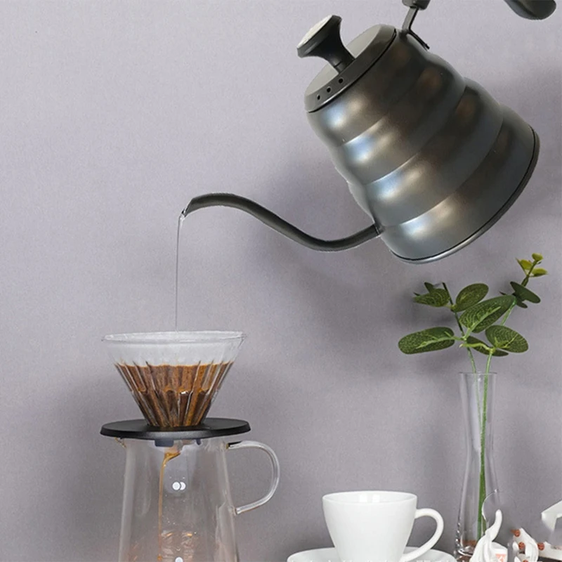 

Stainless Steel Tea Coffee Kettle with Thermometer,Gooseneck Thin Spout for Pour Over Coffee Pot,Works on Stovetop,1.2L